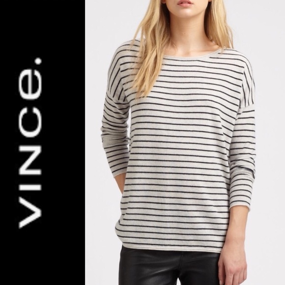 Vince Sweaters - VINCE Cashmere & Wool Blend Striped Sweater Tunic